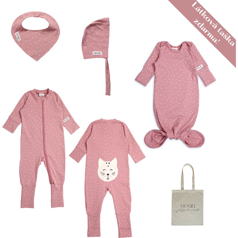 Dárková sada pro miminko Moniel Dots růžová newborn 92887060