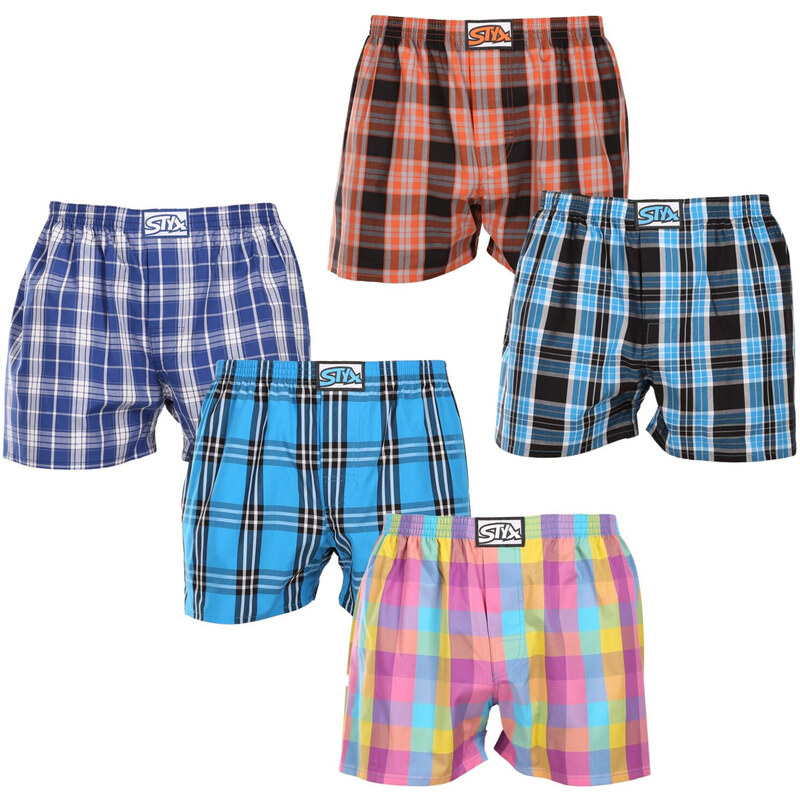 5PACK pánské trenky Styx klasická guma vícebarevné (5A102230)
