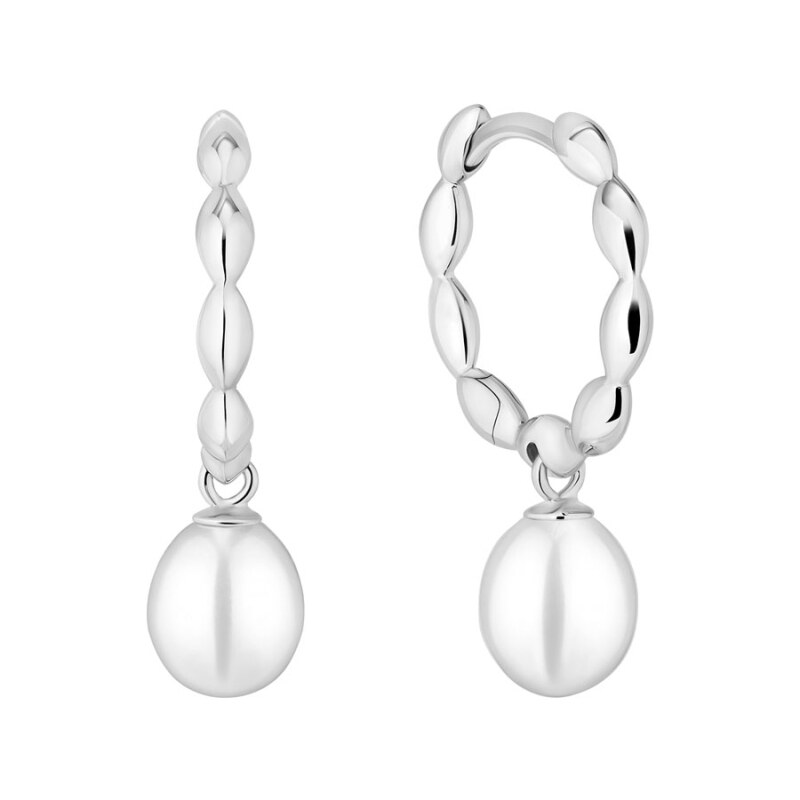 Gaura Pearls Stříbrné náušnice s bílou perlou Giuliana, stříbro 925 92906237