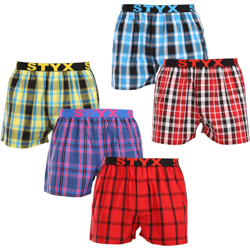5PACK pánské trenky Styx sportovní guma vícebarevné (5B103135)