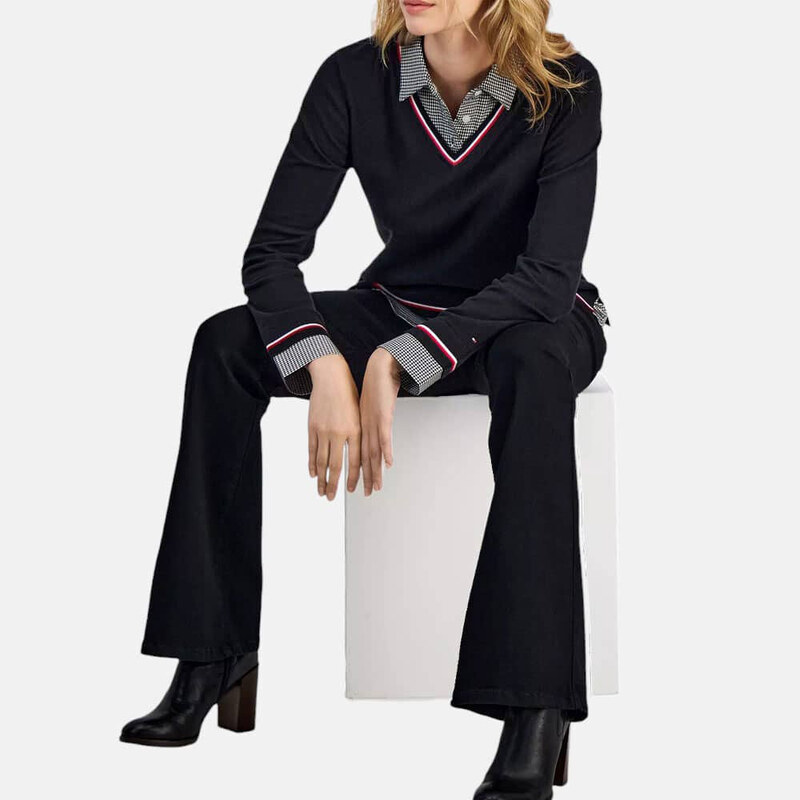 Dámský svetr s všitou košilí Tommy Hilfiger 55830