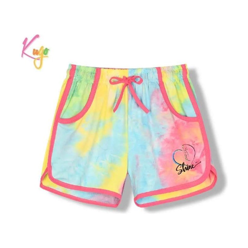 Dámské kraťasy Kugo HS9290 multicolor / růžový lem, vel. M
