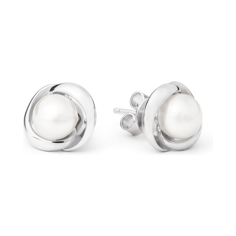 Gaura Pearls Stříbrné náušnice s bílou perlou Callista, stříbro 925 92927467