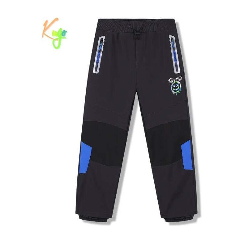 Chlapecké softshellové kalhoty nezateplené Kugo HK5655 tm. šedé,