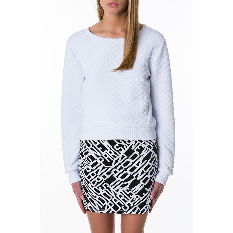Tally Weijl White Quilted Crop Sweater
