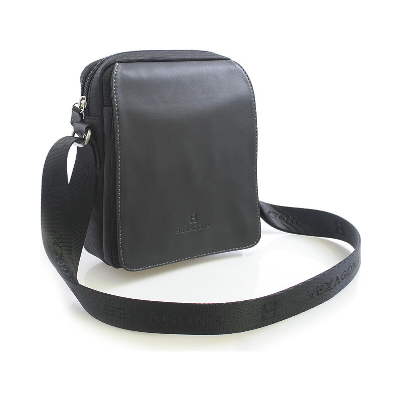 Černá pánská kožená taška přes rameno Hexagona 299162 černá - GLAMI.cz