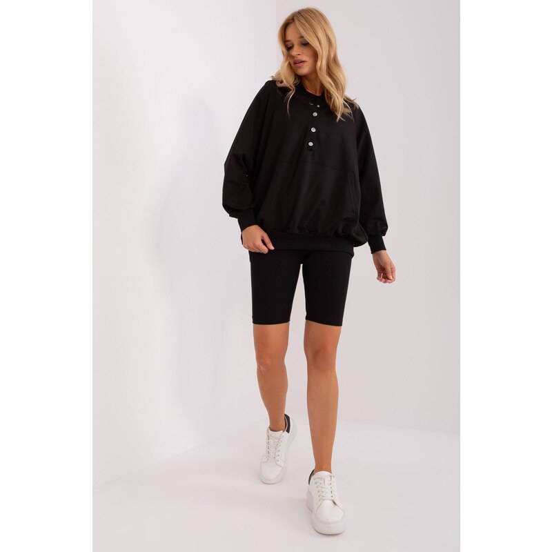 MladaModa 3-dílný set mikiny, topu a krátkých legín model 83117 černý 92949321