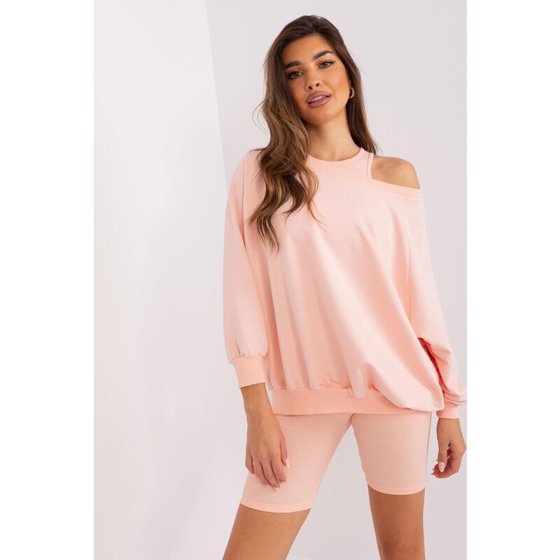 MladaModa 3-dílný set mikiny, crop-topu a krátkých legín model 83411 92949380