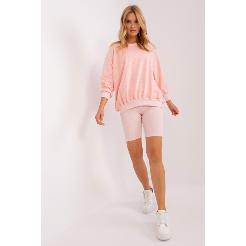 MladaModa 3-dílný set mikiny, crop-topu a krátkých legín model 83411 92949375