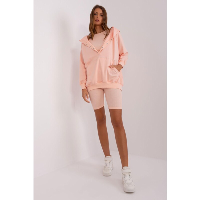MladaModa 3-dílný set mikiny, topu a krátkých legín model 83117