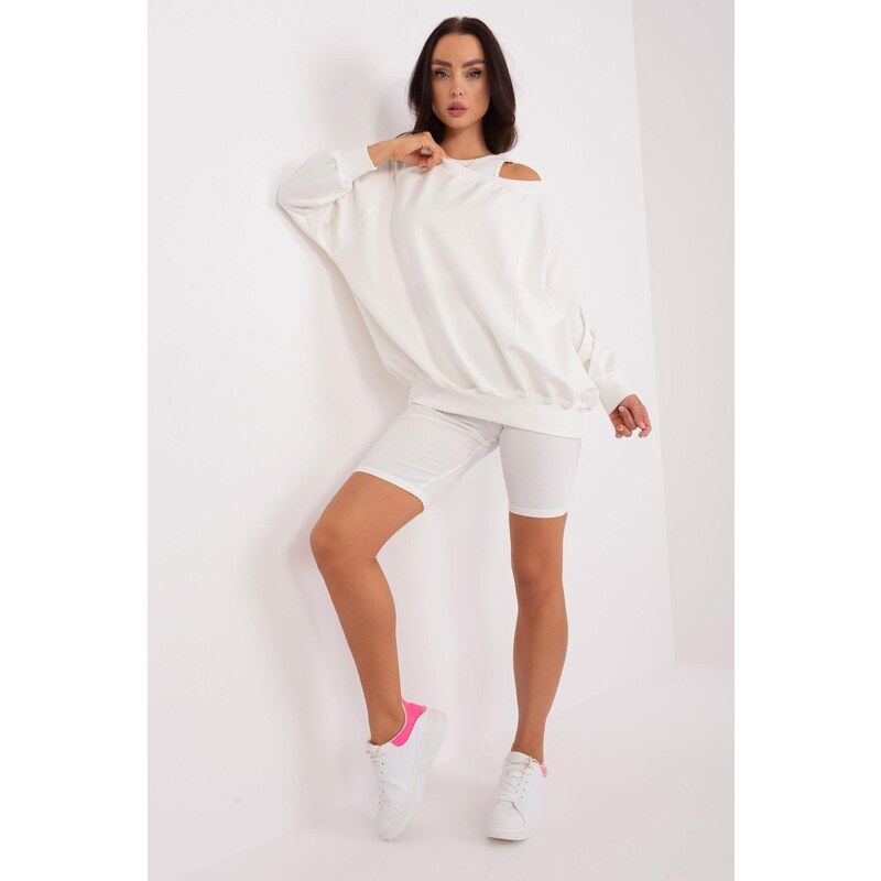 MladaModa 3-dílný set mikiny, crop-topu a krátkých legín model 83411 92949374