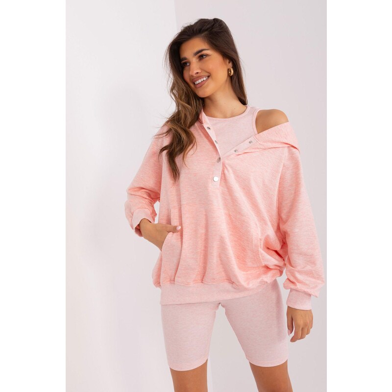 MladaModa 3-dílný set mikiny, topu a krátkých legín model 83117 92949383