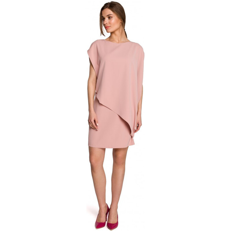 Dámské šaty S262 Pudr růžová - Stylové 92949569