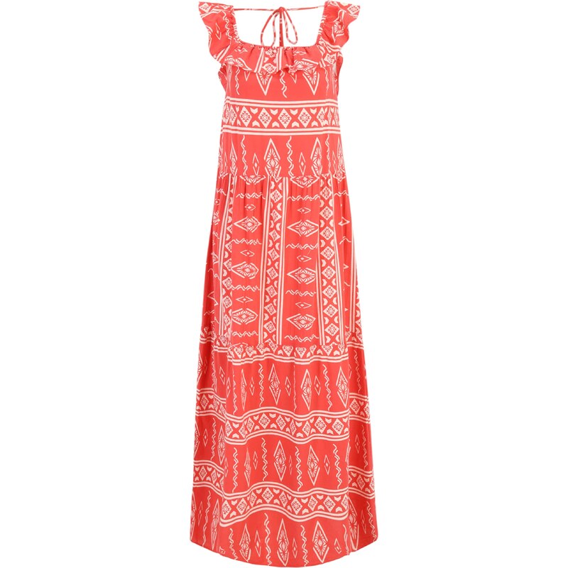 Vero Moda Tall Letní šaty VMDICTHE ohnivá červená / bílá