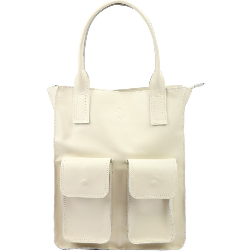 Kožená shopper bag kabelka Gregorio 1719 světle béžová 92973991