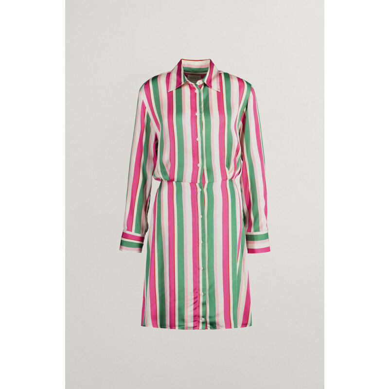 ŠATY GANT STRIPED WAIST SHIRT DRESS DUSTY GREEN