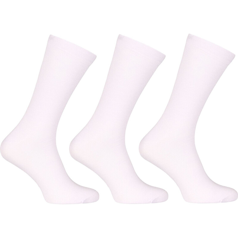 3PACK ponožky Nedeto vysoké bambusové bílé (3PBV02)