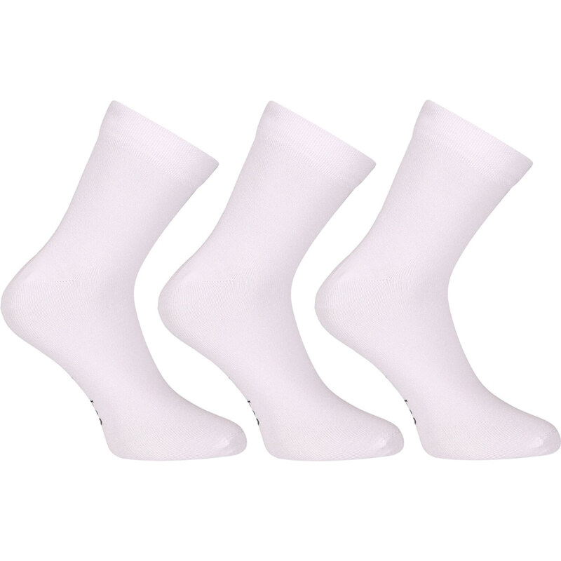 3PACK ponožky Nedeto kotníkové bambusové bílé (3PBK02)