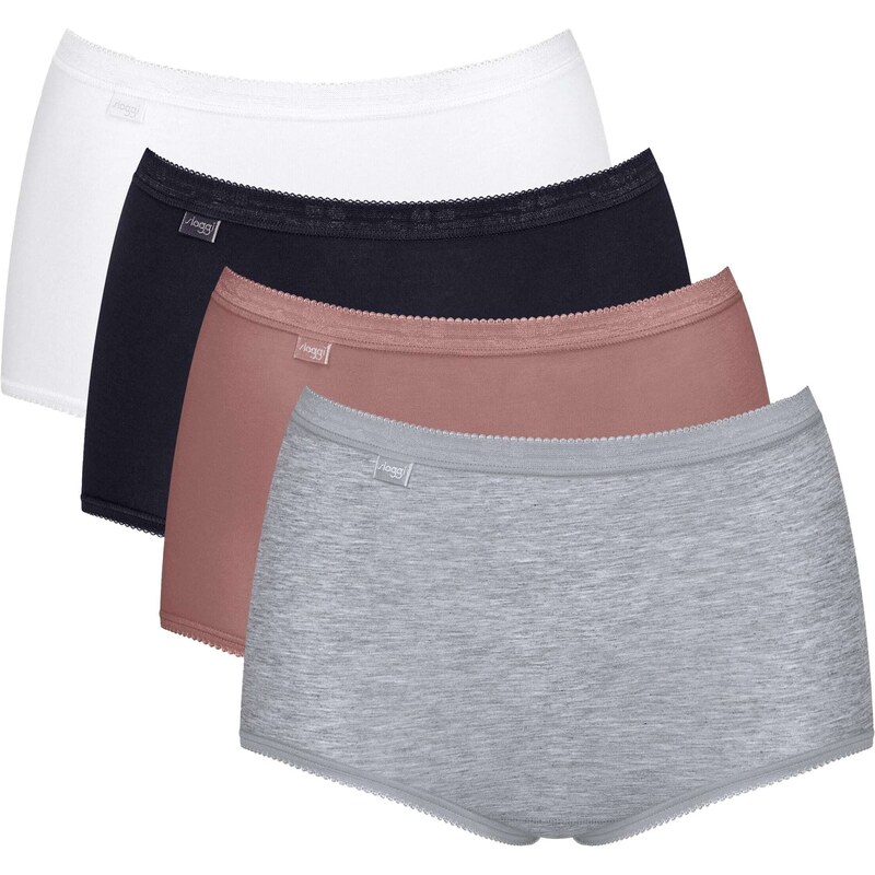 SLOGGI Kalhotky Basic+ šedý melír / starorůžová / černá / bílá