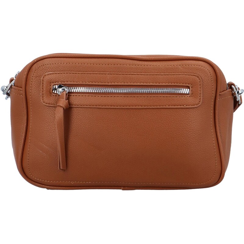 Paolo Bags Příjemná dámská koženková crossbody Ivette, hnědá