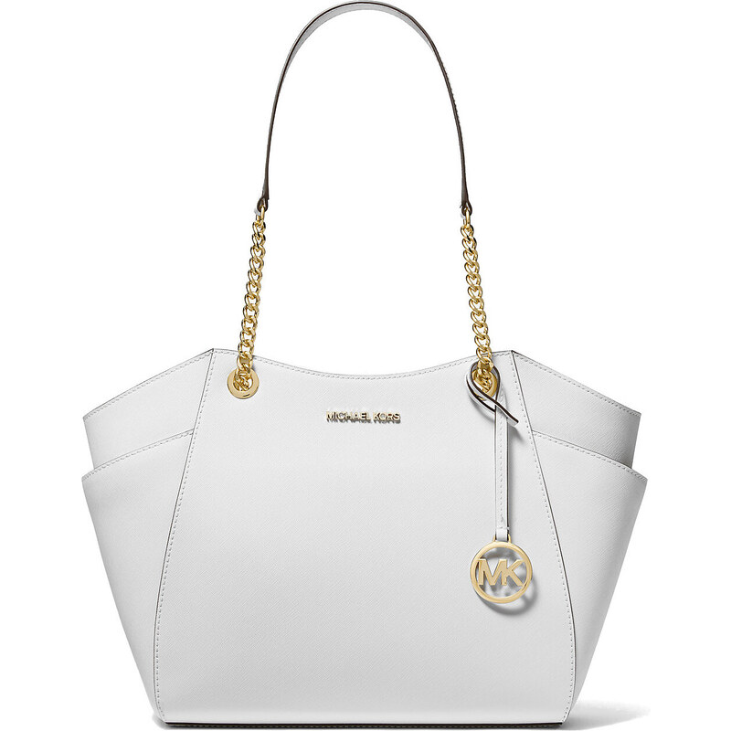 Michael Kors Jet Set Large Saffiano Leather Shoulder Bag Optic