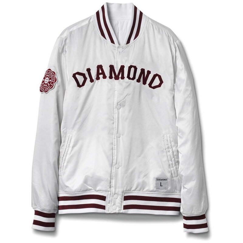 bunda DIAMOND - Dugout Varsity Jacket White (WHITE)