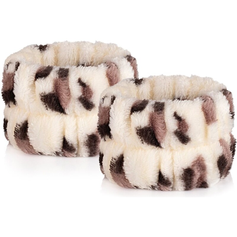 GloryStyles Náramky/potítka na mytí obličeje - leopardí 2 ks