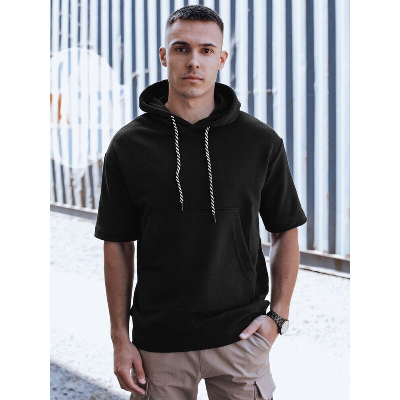 Dstreet Stylová černá mikina s krátkým rukávem