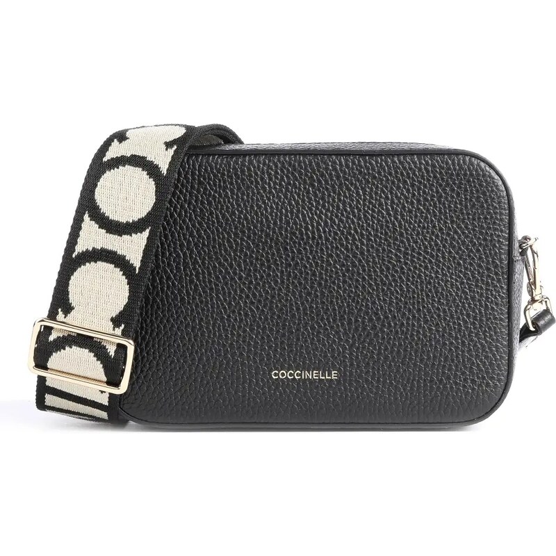 Coccinelle kožená crossbody kabelka malá černá