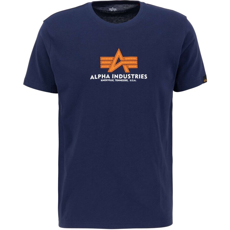 ALPHA INDUSTRIES Tričko námořnická modř / oranžová