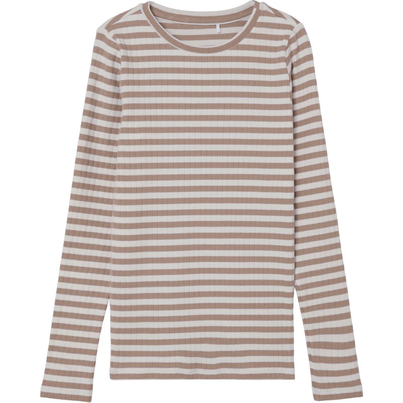 NAME IT Tričko Suraja světle hnědá / offwhite
