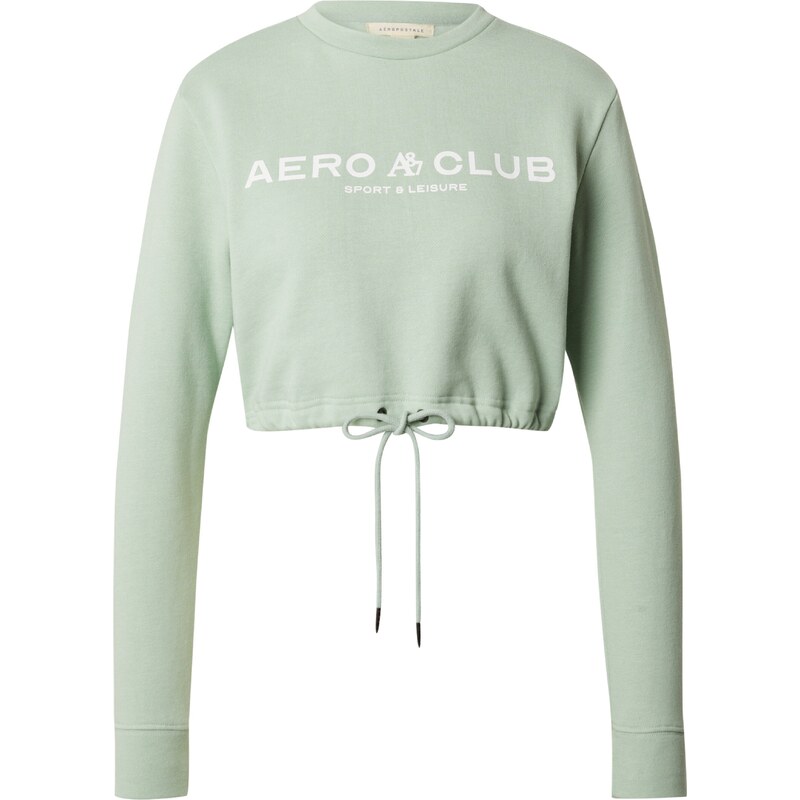 AÉROPOSTALE Mikina pastelově zelená / bílá 109106522
