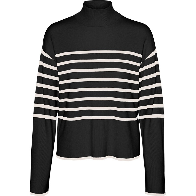 VERO MODA Svetr VMNEW HAPPINESS černá / bílá 98152717