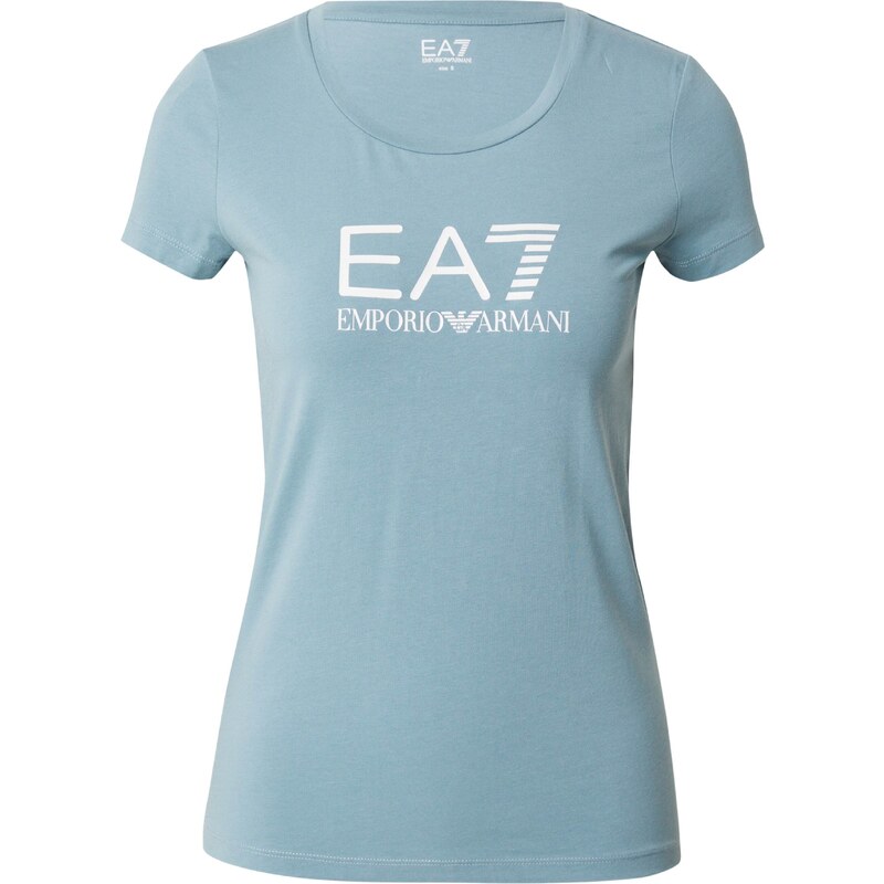EA7 Emporio Armani Tričko Shiny chladná modrá / bílá
