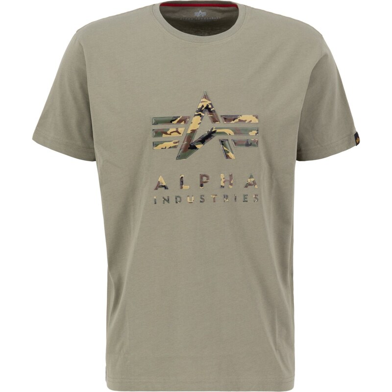 ALPHA INDUSTRIES Tričko Camo PP T písková / hnědá / khaki /