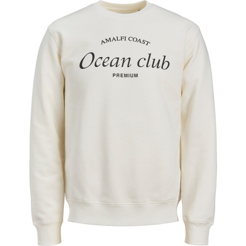 JACK & JONES Mikina Ocean Club krémová / černá