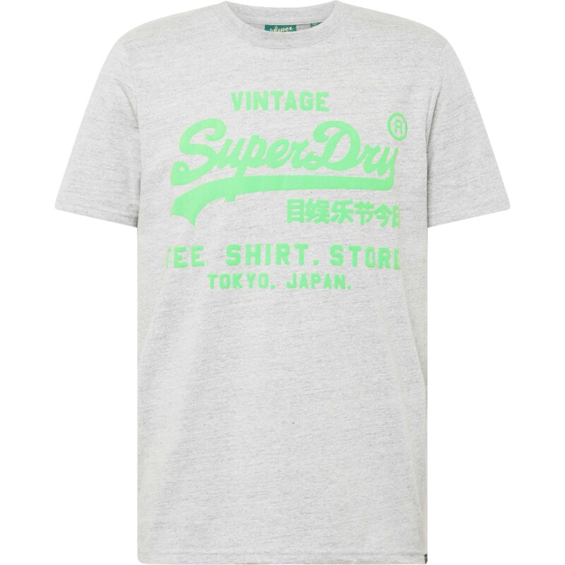 Superdry & Co Tričko šedý melír / světle zelená