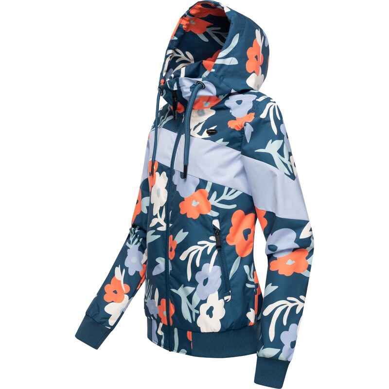 Ragwear Funkční bunda 'Nuggie' světlemodrá / petrolejová / oranžová / bílá
