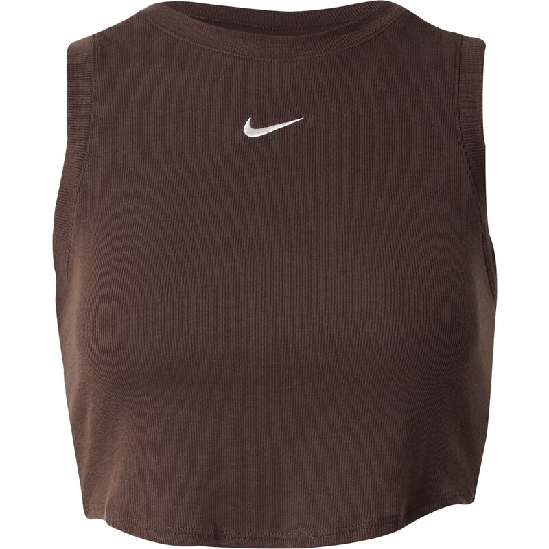 NIKE Top ESSENTIAL čokoládová / bílá