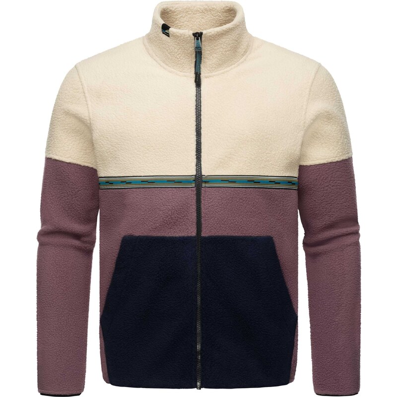 Ragwear Fleecová mikina Lonndy béžová / bledě fialová / černá