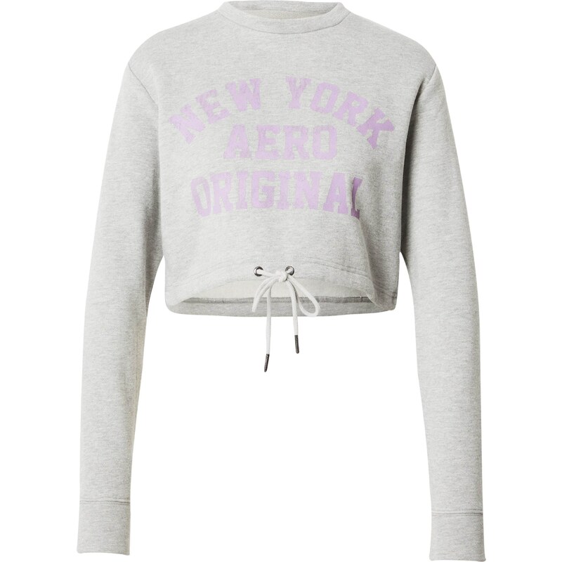 AÉROPOSTALE Mikina NEW YORK ORIGINAL šedý melír / fialová 109496153