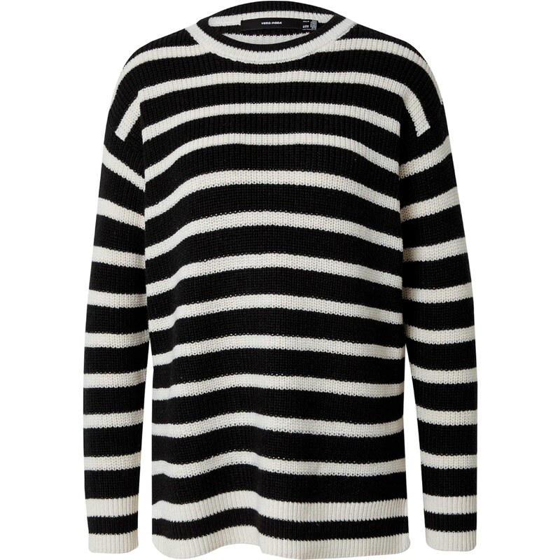 VERO MODA Svetr VMFABULOUS černá / bílá