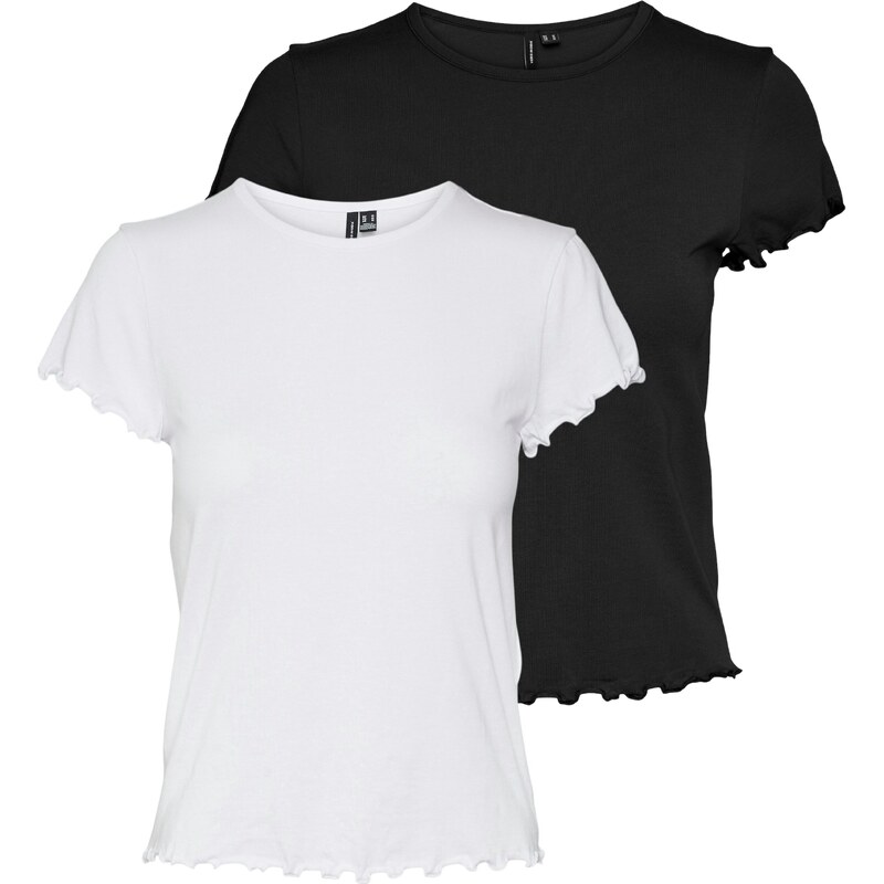 VERO MODA Tričko VMBarbara černá / offwhite