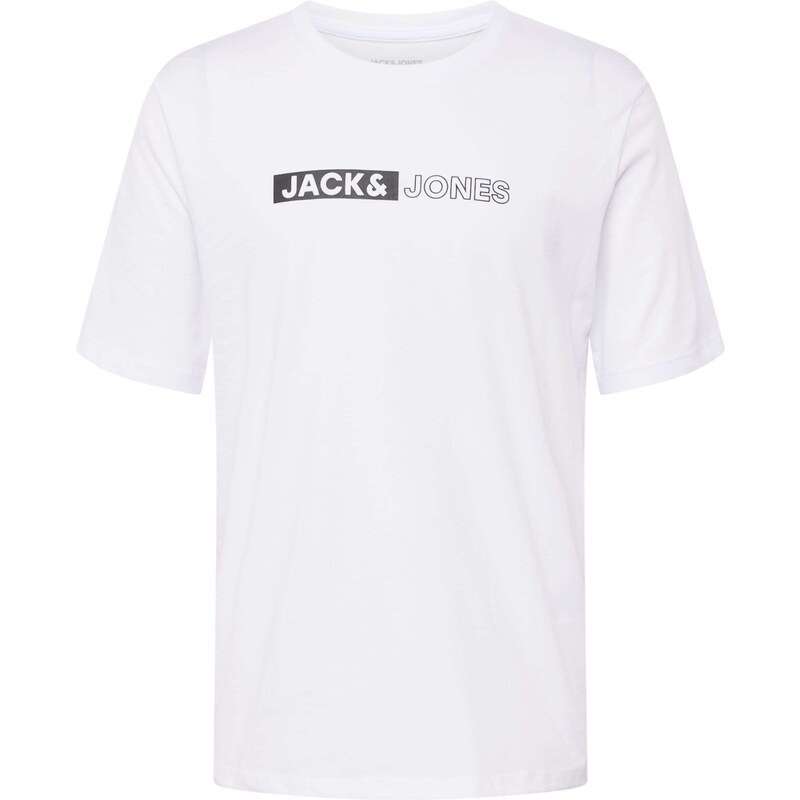 JACK & JONES Tričko černá / bílá