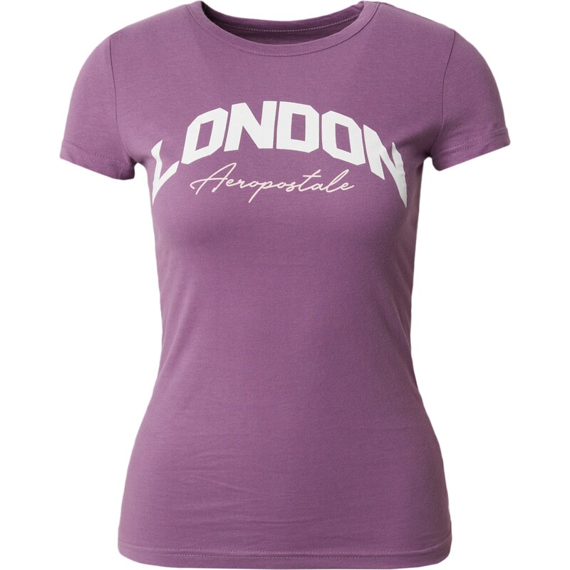 AÉROPOSTALE Tričko LONDON fialová / přírodní bílá 96188838