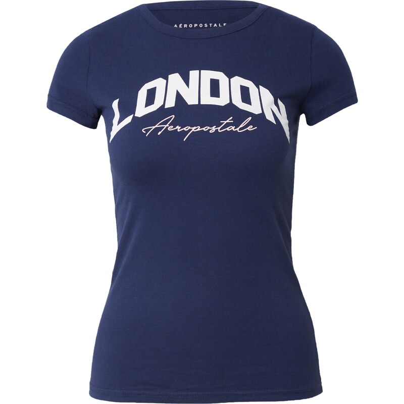 AÉROPOSTALE Tričko LONDON námořnická modř / bílá 96188842