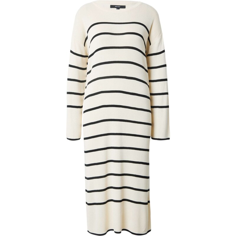 VERO MODA Úpletové šaty Joana béžová / černá