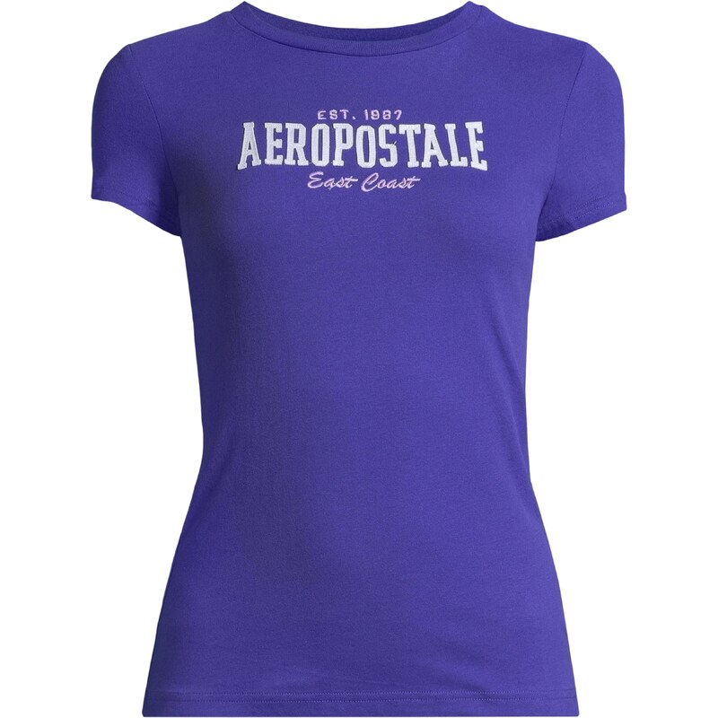 AÉROPOSTALE Tričko EAST COAST námořnická modř / světle šedá / šeříková 95783706