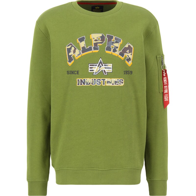 ALPHA INDUSTRIES Mikina žlutá / šedá / tmavě šedá / kiwi