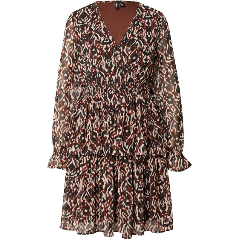 VERO MODA Šaty HOLLY karmínově červené / černá / bílá
